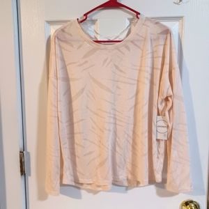 Jockey womens brushstroke burnout long sleeve tee new.